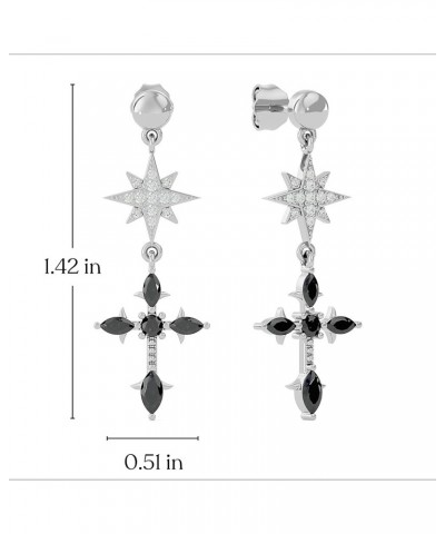 Original Dangle Earrings | 14K White Gold Plated Drop Earrings | Designed in NYC Twilight Cross $10.50 Earrings