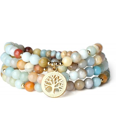 Tree of Life 108 Mala Beads Stone Wrap Bracelet Necklace Life Tree/Amazonite $17.70 Necklaces