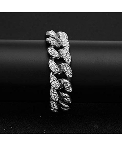 20mm Hip Hop Iced Out Diamond Bracelet Necklace Chain for Men Women Gold Plated Miami Cuban Link Chain Choker Bangle Gold Sil...