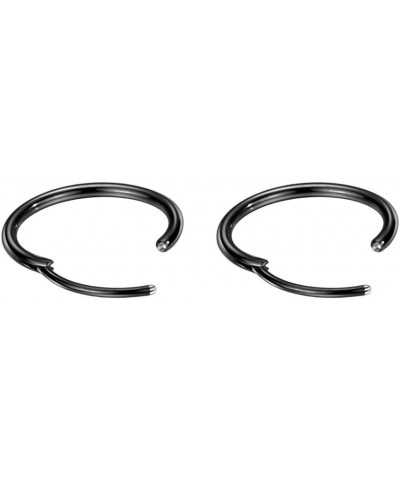 316L Surgical Steel Endless Hoop Earrings for Women Silver/Gold/Rose Gold/Black 8mm/10mm/12mm 8mm 01: Plain Hoop, Black $8.90...