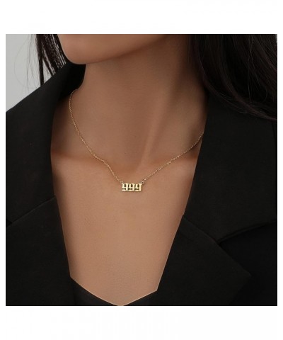 Angel Number Necklace, Dainty 18K Gold Plated Number 111 222 333 444 555 666 777 888 999 Necklace Pendants Choker Necklace Nu...