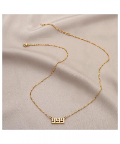 Angel Number Necklace, Dainty 18K Gold Plated Number 111 222 333 444 555 666 777 888 999 Necklace Pendants Choker Necklace Nu...