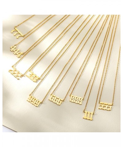 Angel Number Necklace, Dainty 18K Gold Plated Number 111 222 333 444 555 666 777 888 999 Necklace Pendants Choker Necklace Nu...