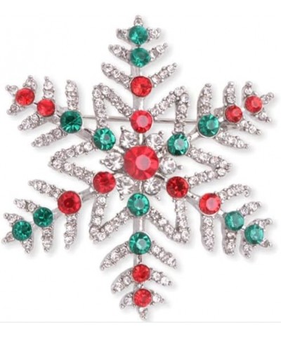 Christmas Snowflake Brooches Winter Holiday Austrian Crystal Snowflake Brooch Pins Women Girls Men Lapel Pins Elegant Dress A...