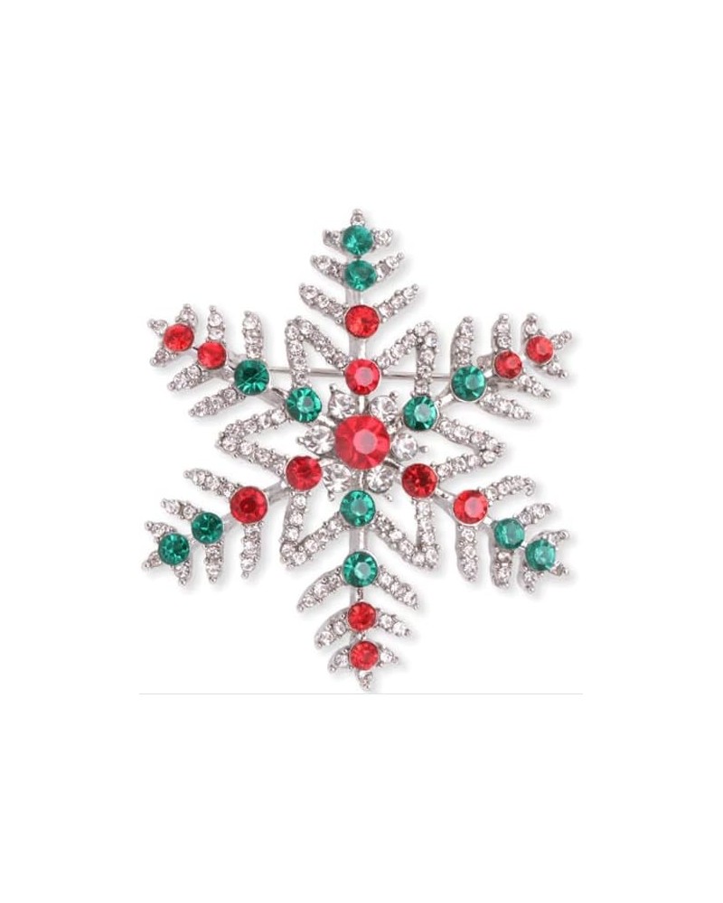 Christmas Snowflake Brooches Winter Holiday Austrian Crystal Snowflake Brooch Pins Women Girls Men Lapel Pins Elegant Dress A...