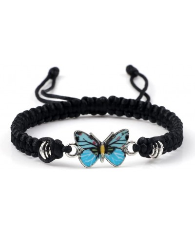 Multicolor Braided Woven String Butterfly Bracelets for Couple Matching Friendship BFF Family Butterfly Wristband Jewelry bla...