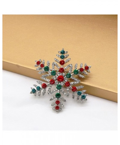 Christmas Snowflake Brooches Winter Holiday Austrian Crystal Snowflake Brooch Pins Women Girls Men Lapel Pins Elegant Dress A...