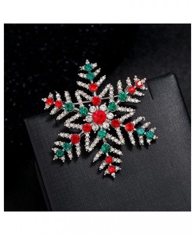 Christmas Snowflake Brooches Winter Holiday Austrian Crystal Snowflake Brooch Pins Women Girls Men Lapel Pins Elegant Dress A...