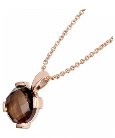 10k Rose Gold Genuine Round Smoky Quartz Pendant Necklace $35.65 Necklaces