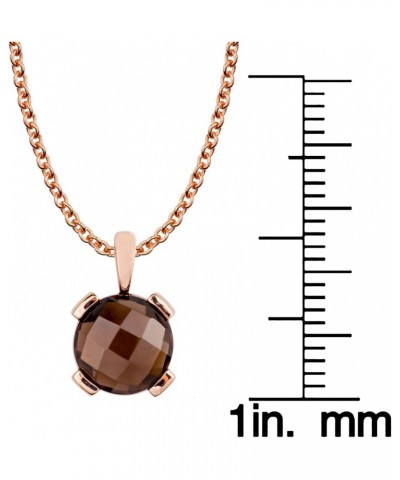 10k Rose Gold Genuine Round Smoky Quartz Pendant Necklace $35.65 Necklaces