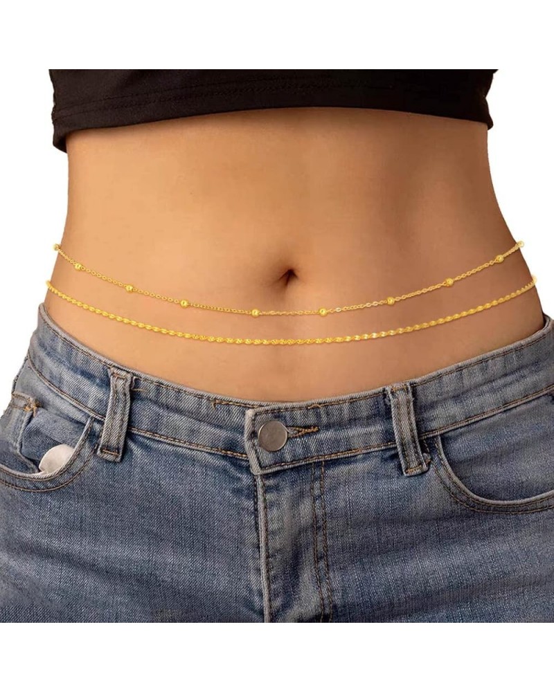 Layered Body Chain Gold Bikini Waist Chain Women Belly Bracelet Stomach Jewelry Accessory for Girls Large Gold-4 $9.43 Body J...