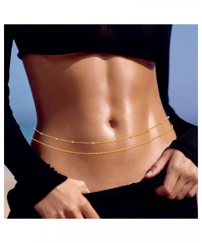 Layered Body Chain Gold Bikini Waist Chain Women Belly Bracelet Stomach Jewelry Accessory for Girls Large Gold-4 $9.43 Body J...