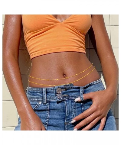 Layered Body Chain Gold Bikini Waist Chain Women Belly Bracelet Stomach Jewelry Accessory for Girls Large Gold-4 $9.43 Body J...