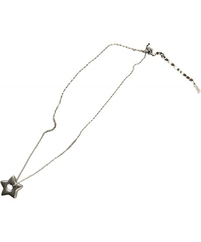 Star Necklace Stylish Five Pointed Star Pendant Necklace Versatile Clavicle Chain Pentastars Collarbone Chains Adjustable Met...