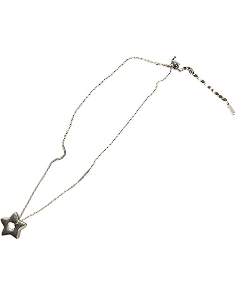 Star Necklace Stylish Five Pointed Star Pendant Necklace Versatile Clavicle Chain Pentastars Collarbone Chains Adjustable Met...