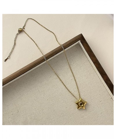 Star Necklace Stylish Five Pointed Star Pendant Necklace Versatile Clavicle Chain Pentastars Collarbone Chains Adjustable Met...