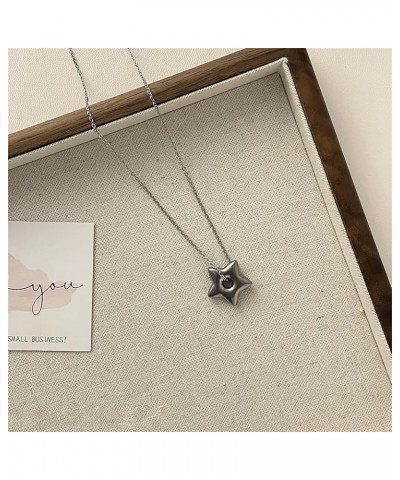 Star Necklace Stylish Five Pointed Star Pendant Necklace Versatile Clavicle Chain Pentastars Collarbone Chains Adjustable Met...