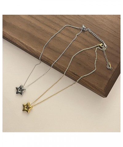 Star Necklace Stylish Five Pointed Star Pendant Necklace Versatile Clavicle Chain Pentastars Collarbone Chains Adjustable Met...