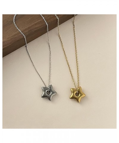 Star Necklace Stylish Five Pointed Star Pendant Necklace Versatile Clavicle Chain Pentastars Collarbone Chains Adjustable Met...