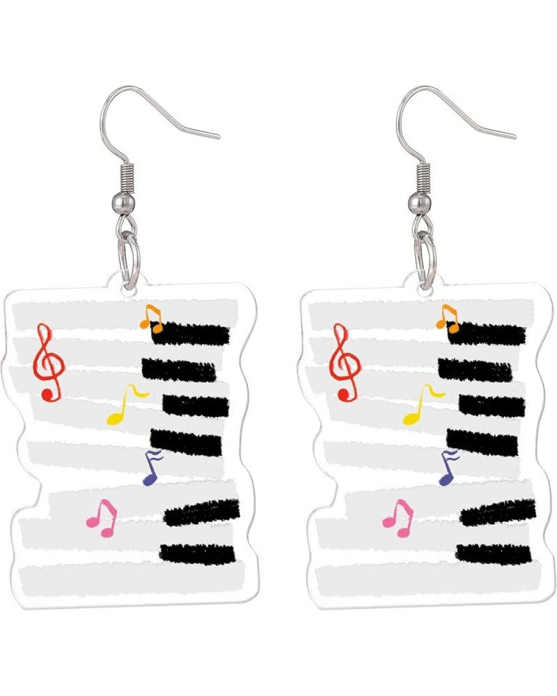 Colorful Teacher Earrings for Women Girls - Acrylic Rainbow Pencil Dangle Earrings School Gift Piano Keys Earrings $5.12 Earr...