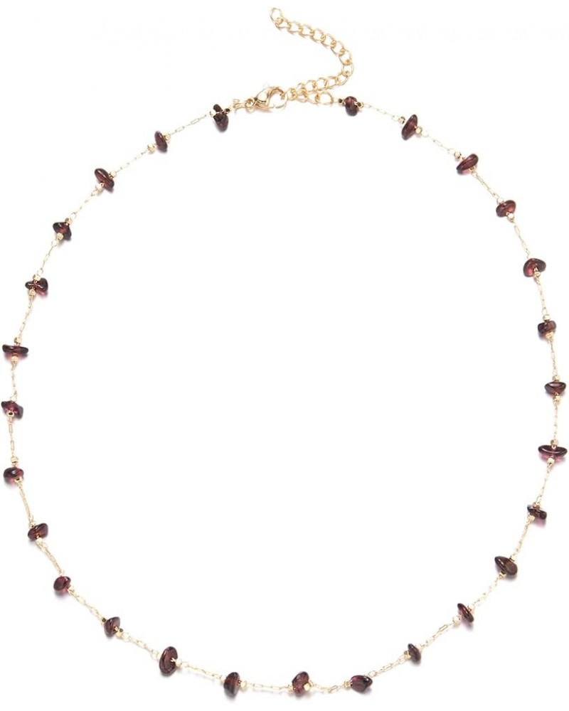 Carnelian Crystal Choker Necklace for Women, Real Carnelian Stone Crystal Choker Necklaces Gold Carnelian Jewelry Amethyst Cr...