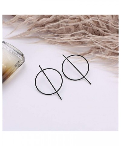 Geometric Double Circle Hoop Dangle Earrings Simple 8 Infinity Knot Bar Tassel Drop Earrings for Women Jewelry C-Black $8.02 ...