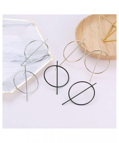 Geometric Double Circle Hoop Dangle Earrings Simple 8 Infinity Knot Bar Tassel Drop Earrings for Women Jewelry C-Black $8.02 ...