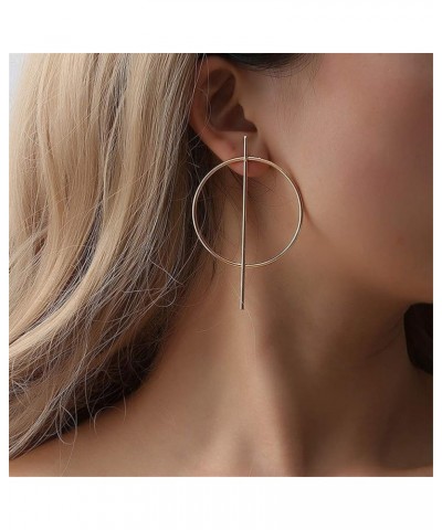 Geometric Double Circle Hoop Dangle Earrings Simple 8 Infinity Knot Bar Tassel Drop Earrings for Women Jewelry C-Black $8.02 ...