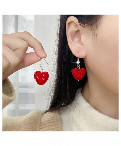 Valentines Day Earrings For Women Heart Earrings For Girls Red Heart Dangle Earrings Valentines Day Gifts for Her Pink Heart ...