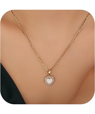 Gold Heart Necklace for Women Dainty Tiny 14k Gold Filled Heart Pendant Choker Necklaces Small Gold Love Open Heart Chain Nec...