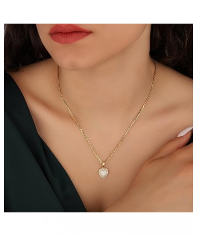 Gold Heart Necklace for Women Dainty Tiny 14k Gold Filled Heart Pendant Choker Necklaces Small Gold Love Open Heart Chain Nec...