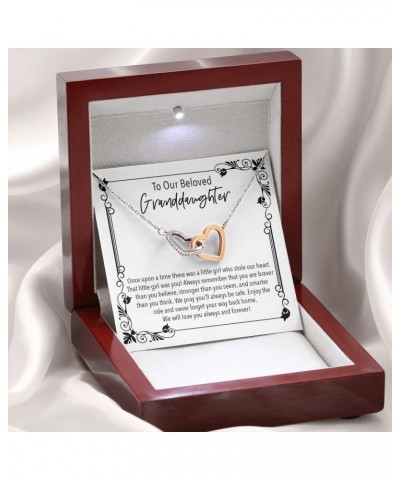 Granddaughter Gift Ideas - Womens Pendant Necklaces with Message Cards, Mahogany Style Luxury Box with LED Light Interlocking...