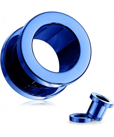 Blue Anodized 316L Surgical Steel Ear Flesh Tunnel - Sold by Piece 8.0 Millimeters $11.03 Body Jewelry