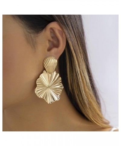 Gold Statement Drop Dangle Earrings Punk Big Geometric Flower Dangle Drop Earrings Party Prom Bar Jewelry Gifts for Women Gir...