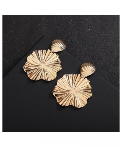 Gold Statement Drop Dangle Earrings Punk Big Geometric Flower Dangle Drop Earrings Party Prom Bar Jewelry Gifts for Women Gir...