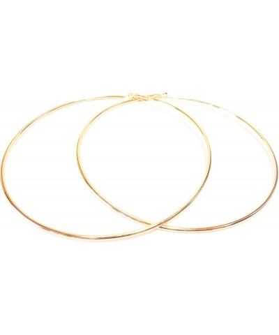 Large Jumbo Hoop Earrings Gold Plated Brass Thin Hoop Earrings 6 inch Hoops $12.64 Earrings