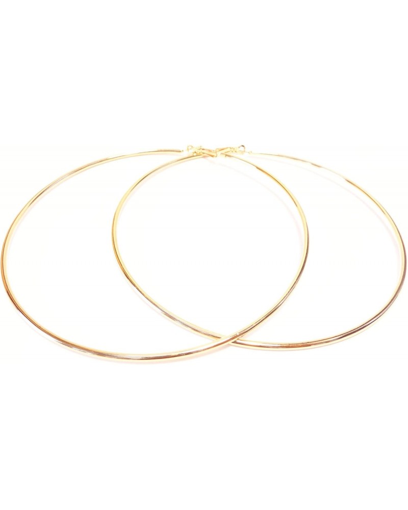 Large Jumbo Hoop Earrings Gold Plated Brass Thin Hoop Earrings 6 inch Hoops $12.64 Earrings