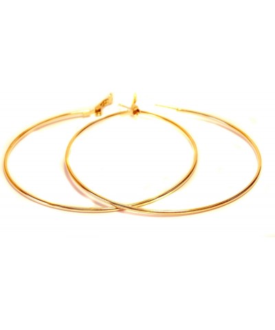 Large Jumbo Hoop Earrings Gold Plated Brass Thin Hoop Earrings 6 inch Hoops $12.64 Earrings