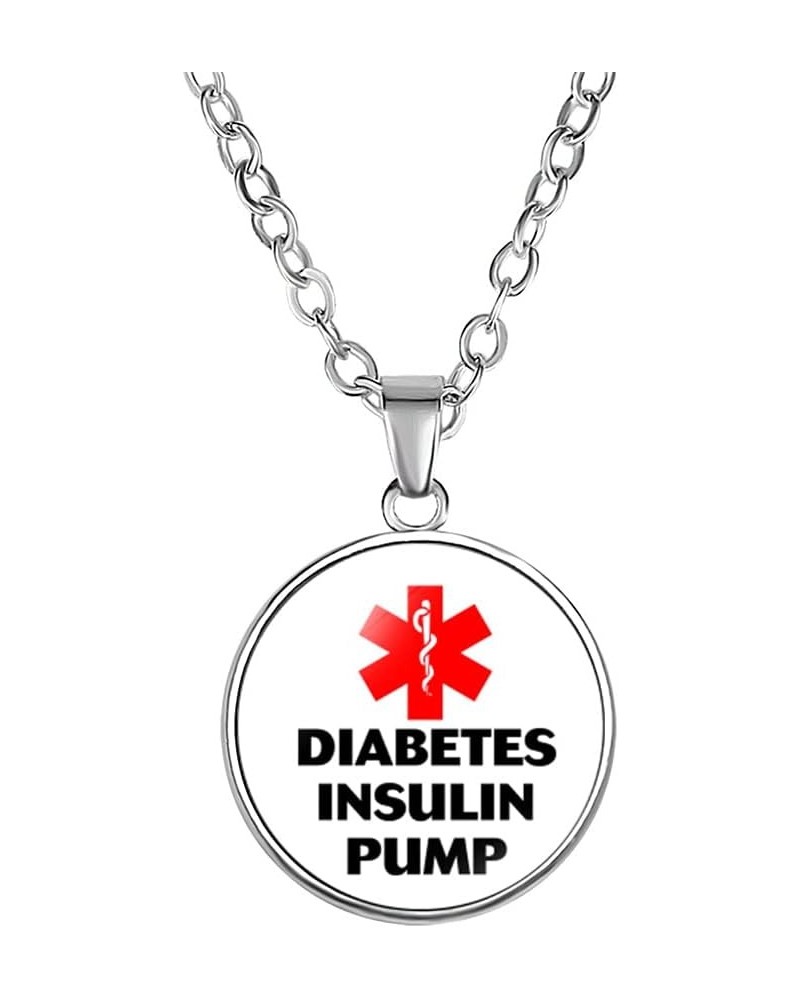 Medical Alert Necklaces for Men Women Type 1/2 Diabetes Diabetic Pendant Necklace Star of Life Caduceus Identification Charms...