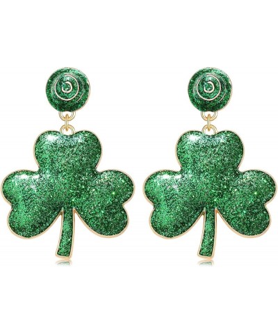 Holiday St Patrick's Day Earrings Dangling Green Shamrock Earrings Festive Clover Luck Hat Leprechaun Funny Irish Drop Dangle...