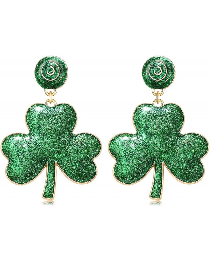 Holiday St Patrick's Day Earrings Dangling Green Shamrock Earrings Festive Clover Luck Hat Leprechaun Funny Irish Drop Dangle...