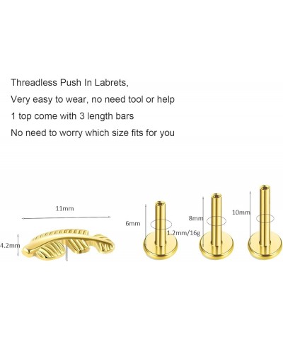 G23 Titanium Labret Studs Threadless Push-in Labret CZ Press Fit 16G 6mm 8mm 10mm Lip Cluster Tragus Helix Medusa Cartilage M...