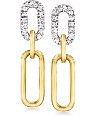 by Ross-Simons 0.10 ct. t.w. Diamond Paper Clip Link Drop Earrings in 14kt Yellow Gold $122.10 Earrings