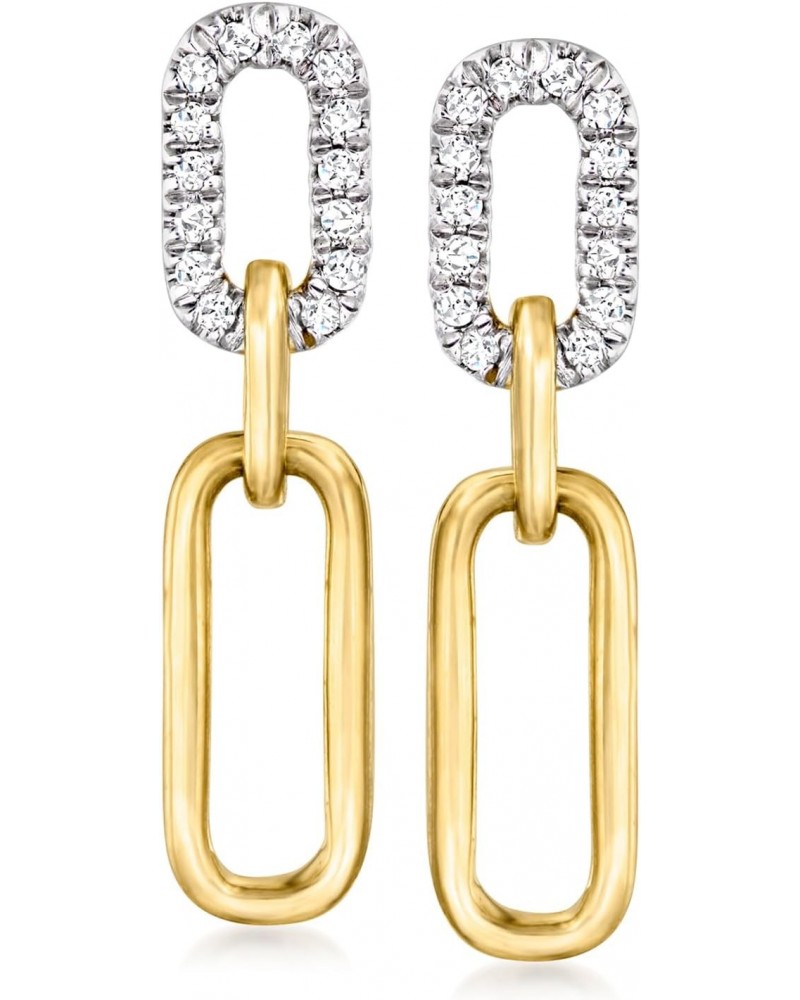 by Ross-Simons 0.10 ct. t.w. Diamond Paper Clip Link Drop Earrings in 14kt Yellow Gold $122.10 Earrings