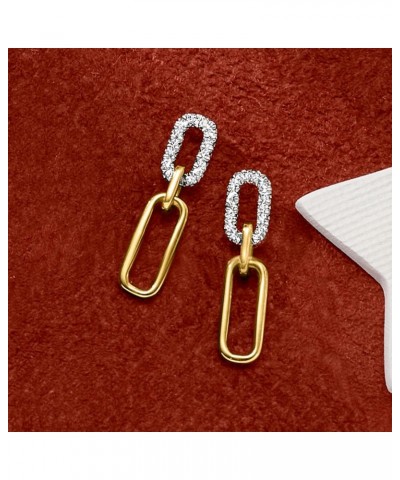 by Ross-Simons 0.10 ct. t.w. Diamond Paper Clip Link Drop Earrings in 14kt Yellow Gold $122.10 Earrings