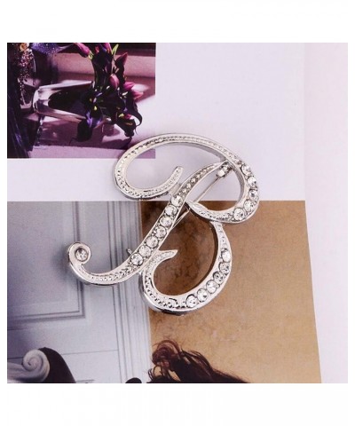 BCDshop 26 English Letters Charms Crystal Brooches Pin for Men Women Gift A to Z Alphabet Brooch B $5.93 Brooches & Pins