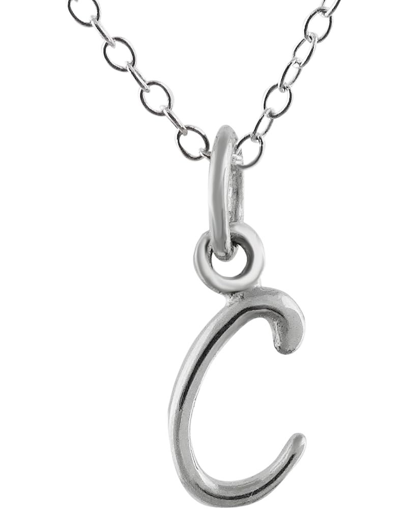 Sterling Silver Tiny Initial Letter Necklace for Women C $10.25 Necklaces