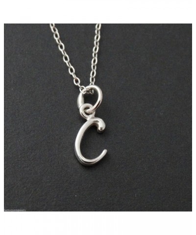 Sterling Silver Tiny Initial Letter Necklace for Women C $10.25 Necklaces