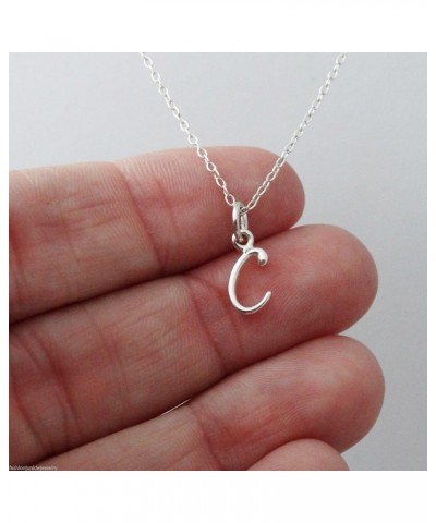 Sterling Silver Tiny Initial Letter Necklace for Women C $10.25 Necklaces