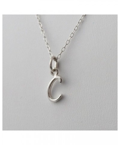 Sterling Silver Tiny Initial Letter Necklace for Women C $10.25 Necklaces